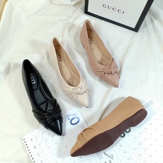 Giày bệt mũi nhọn da mờ