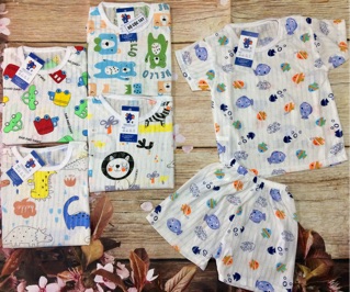 (XẢ HÀNG DỌN KHO) Bộ cotton giấy cộc chui đầu 3-8kg