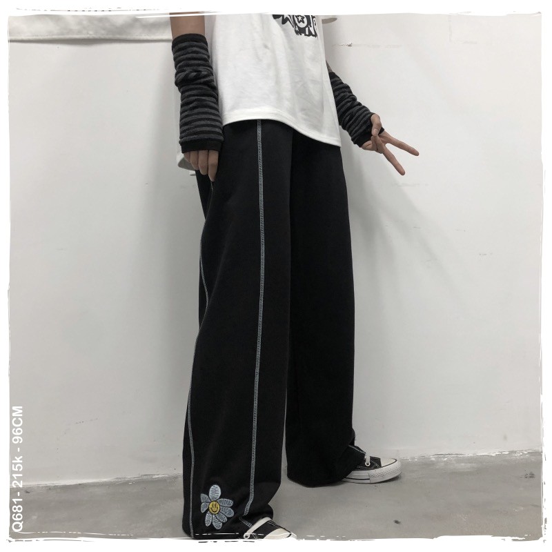 Quần Culottes Ống Quần Thêu Hình Hoa - Mã Số: Q681