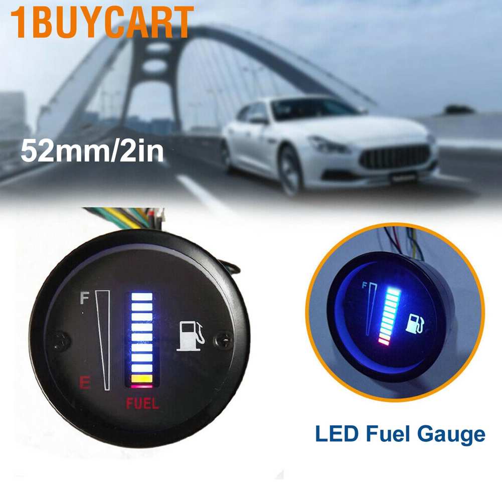 1 Đồng Hồ Đo Nhiên Liệu Có Đèn Led 52mm 12v Cho Xe Máy