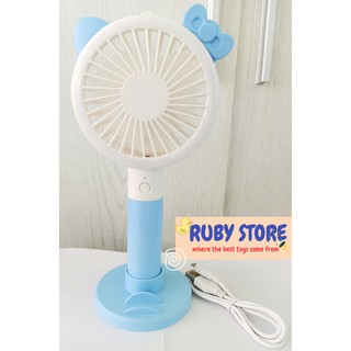 QUẠT CẦM TAY ĐỂ BÀN SIÊU CUTE CÓ 3 MỨC QUẠT ĐÈN LED VÀ CHỖ ĐỂ ĐIỆN THOẠI