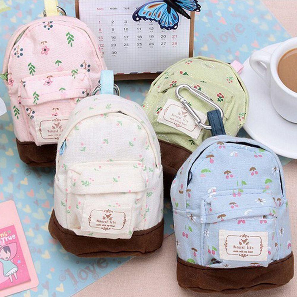Ví Canvas Mini Họa Tiết Hoa Đựng Tiền Xu Thời Trang Cho Nữ