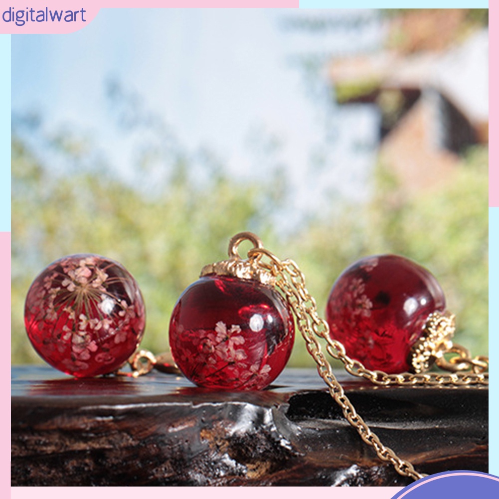 Vòng cổ Mặt Quả Cầu Thủy Tinh Chứa Hoa Khô Thời Trang Cho Nữ