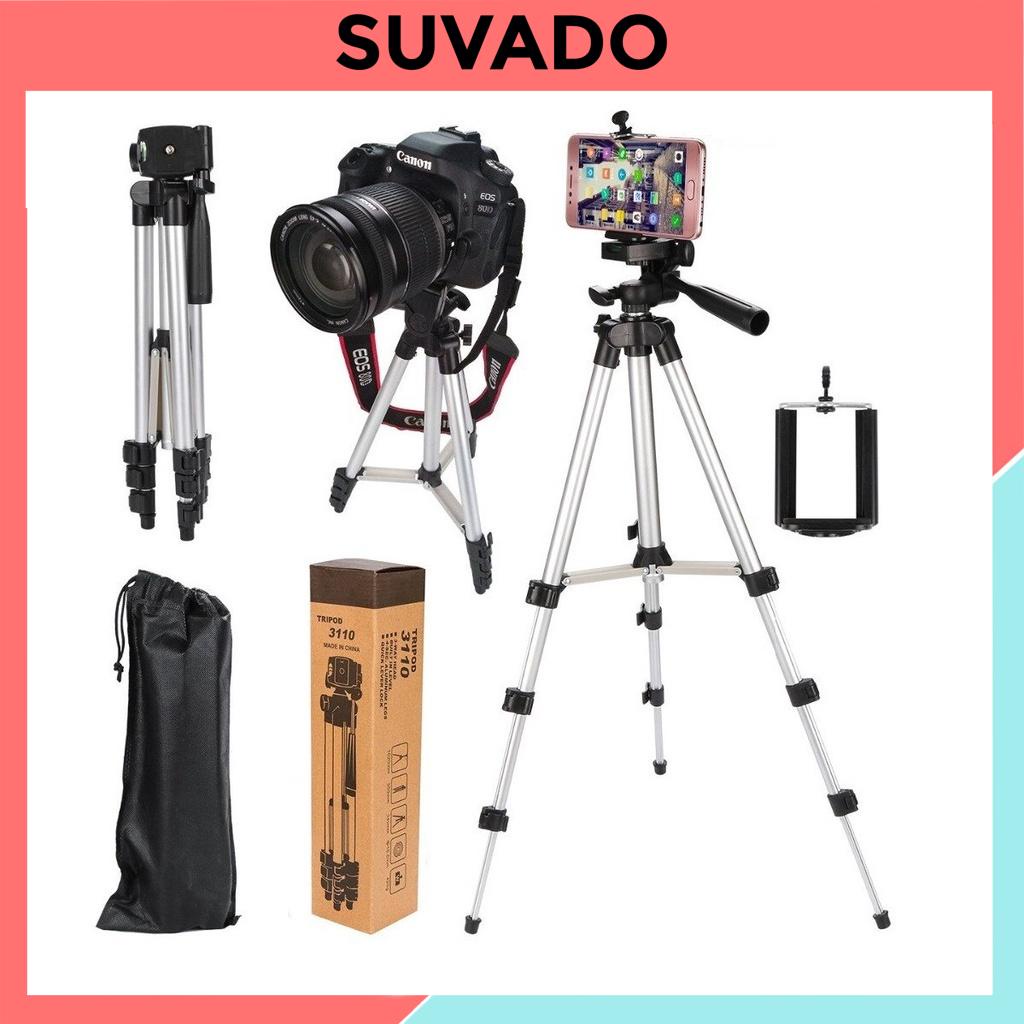 Giá đỡ 3 chân máy chụp ảnh Tripod 3110 Gậy Livestream, quay tiktok, chụp ảnh (tặng Giá kẹp điện thoại, Remote, Túi)