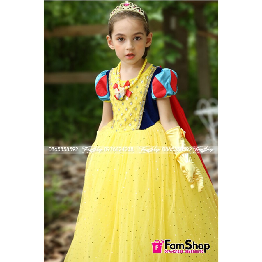 Váy đầm công chúa Bạch Tuyết cực xinh cho bé có sẵn 3 - 10 tuổi