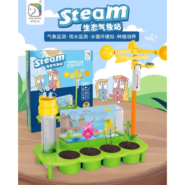 Bộ kit trồng cây trồng hoa khoa học thí nghiệm với trạm thời tiết mini
