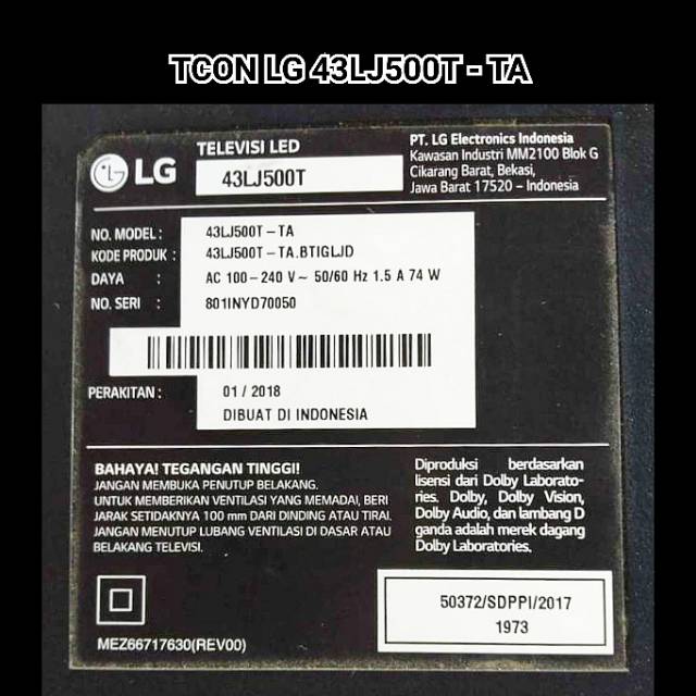 Tv Tcon Lg 43lj500t - Ta Chất Lượng Cao