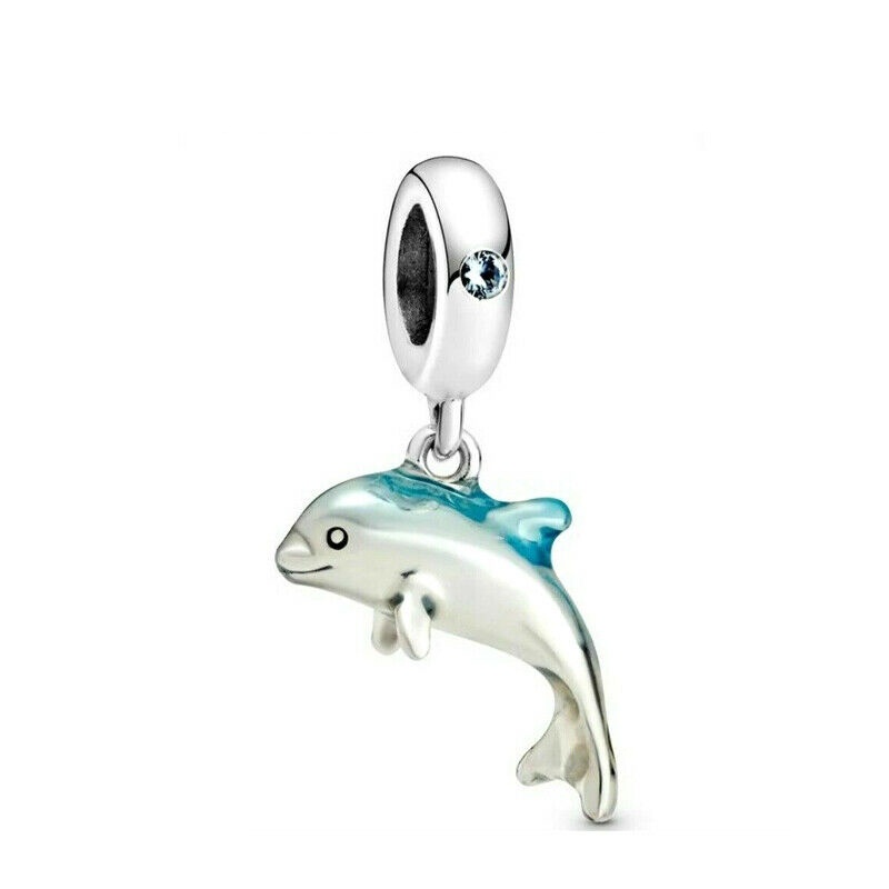 Hạt Charm Mạ Bạc S925 Hình Động Vật Biển Mùa Hè