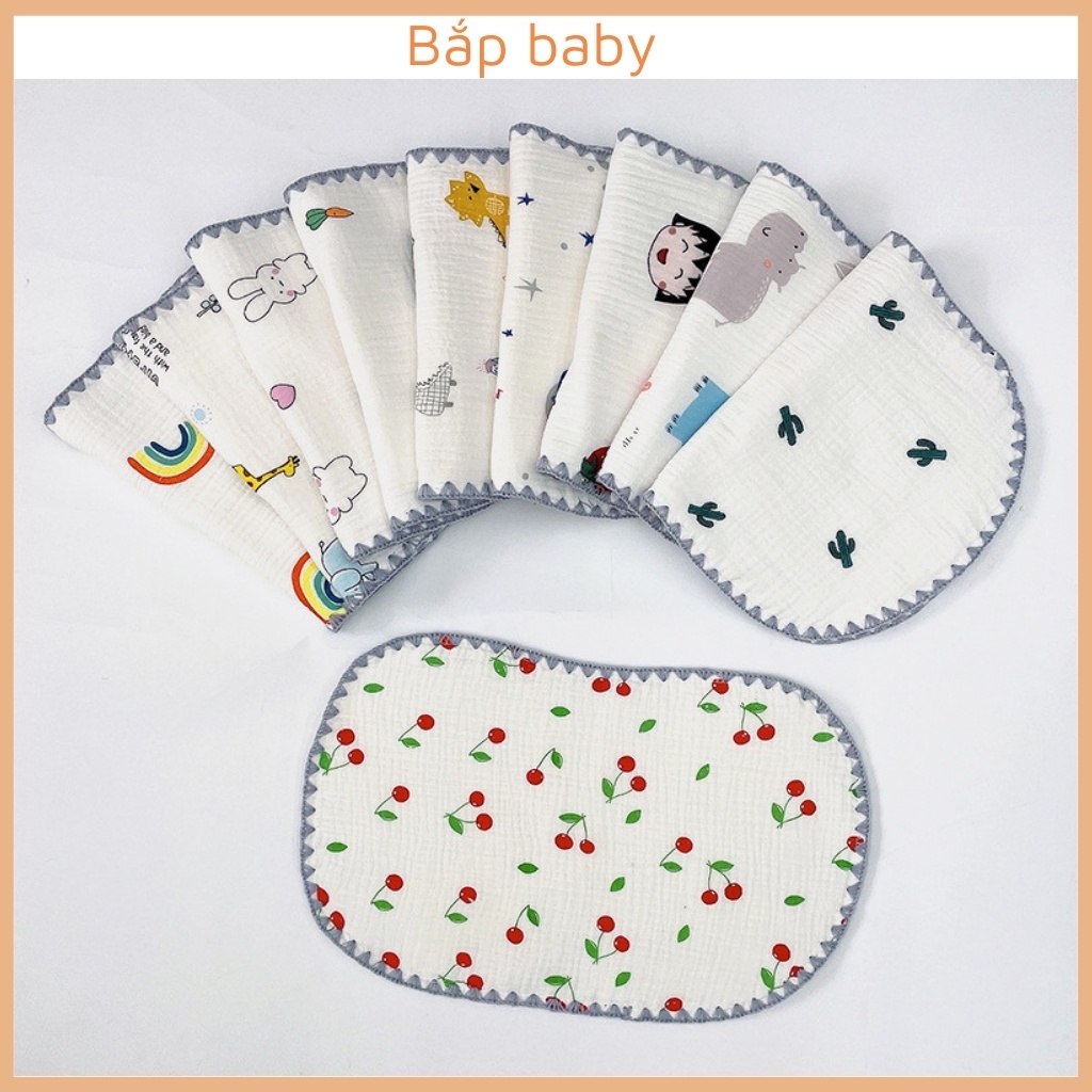 Gối xô sơ sinh BẮP BABY Gối cho bé sơ sinh vải xô nhăn 10 lớp mỏng kích thước 25cm*40cm