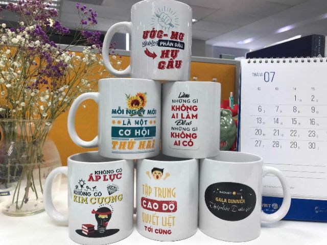 Cốc Tạo Động Lực Truyền Cảm Hứng. Cốc sứ  Motiin in hình in Slogan làm quà tặng