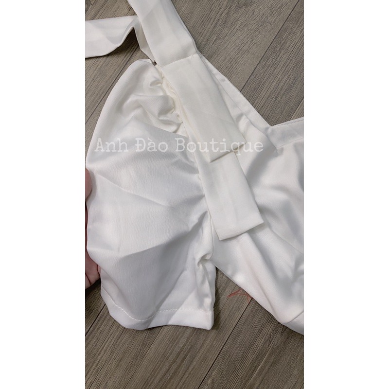 [HÀNG CAO CẤP] Đầm dự tiệc Lụa nơ vai xẻ ngực kiểu tay bồng sang trọng | BigBuy360 - bigbuy360.vn