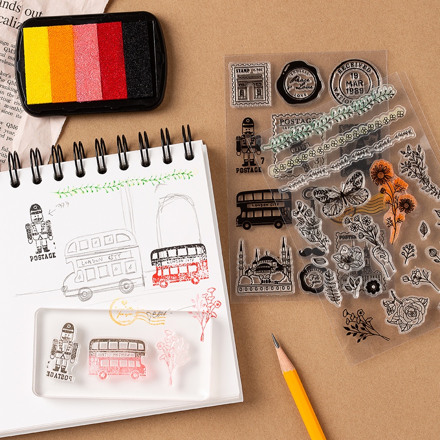 Tem Dán Sticker Stamp ARTBOX Hàn Quốc Hình Du Lịch Trang Trí Cho Sổ Tay
