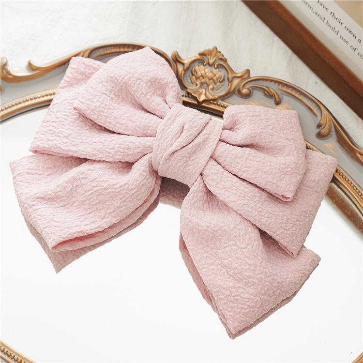 Kẹp Tóc Nơ Thắt Lưng Ba Lớp Vải Nếp Nhăn Kiểu Nhật Bản Dành Cho Bạn Nữ