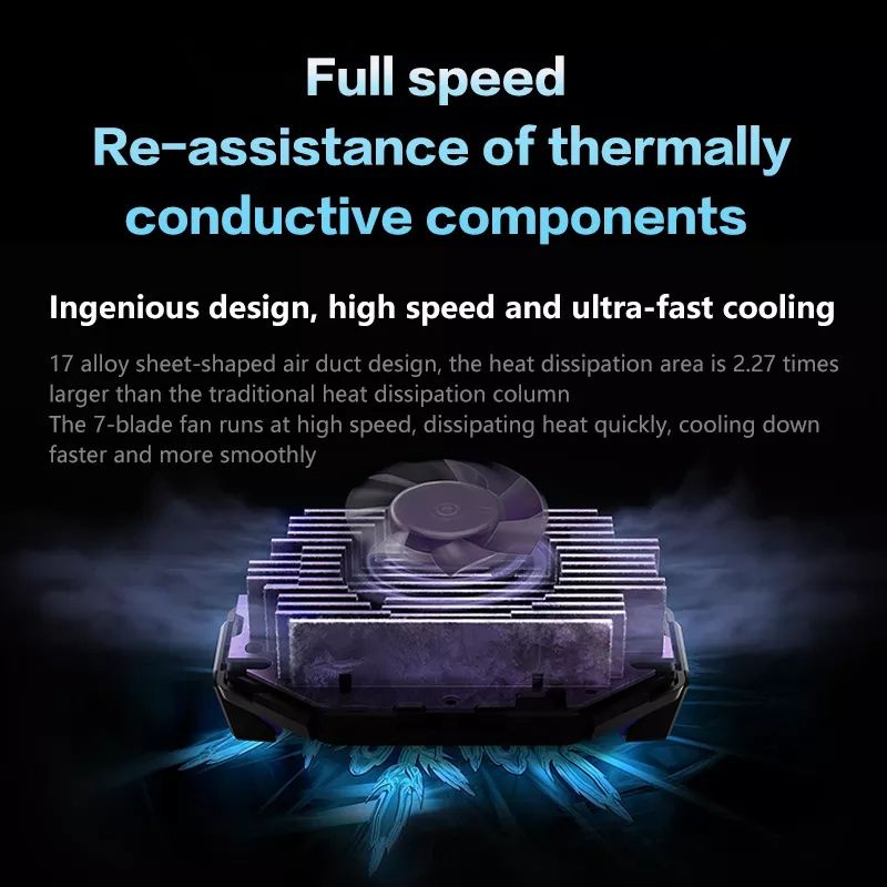 Quạt Tản Nhiệt Cho Điện Thoại Black Shark Funcooler 3 Pro, Làm Mát Nhanh, Ánh Sáng RGB