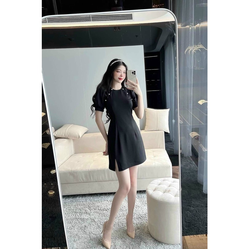 Đầm cách tân phối nút xinh xắn