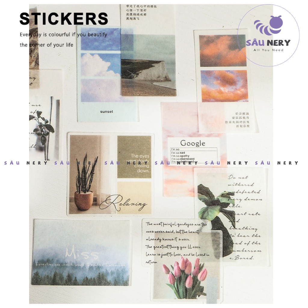 [SALE XẢ HÀNG] Sâu Nery - SN38 - Set 40 miếng dán sticker decor trang trí Time Letter Series INFEEL ME | BigBuy360 - bigbuy360.vn