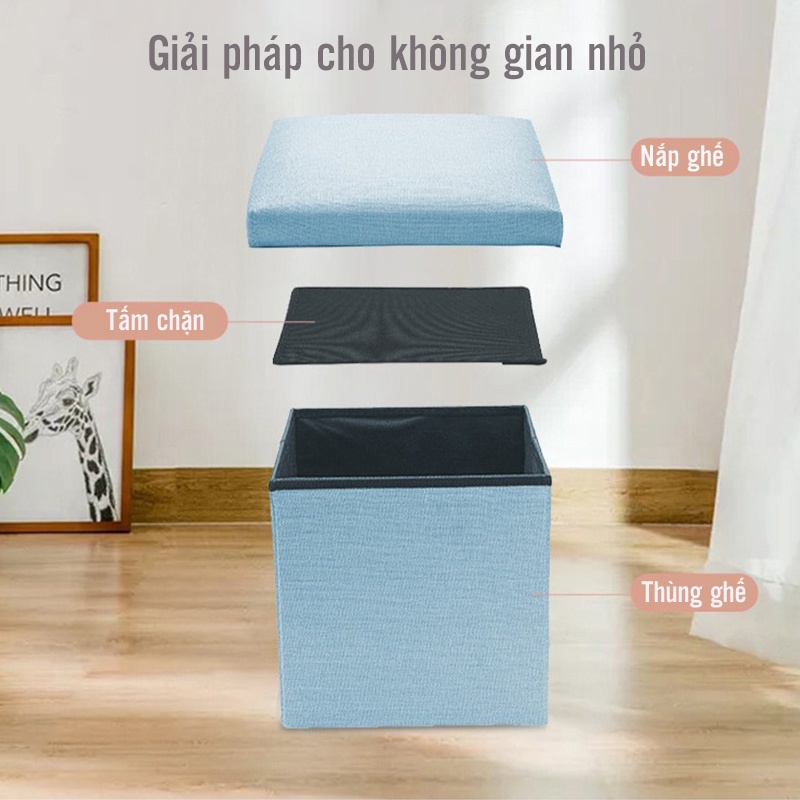 Ghế Hộp Đựng Đồ Đa Năng, Thùng Đựng Đồ Kiêm Ghế Ngồi - Cỡ Lớn 76x38x38cm - Khung Gỗ Nhân Tạo, Chịu Lực 150kg - VSeat