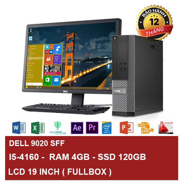 [TẶNG KÈM PHÍM + CHUỘT] Máy tính đồng bộ DELL-Máy tính văn phòng Dell 9020 SFF - CORE i5 - SSD 120GB - CÓ KÈM MÀN HÌNH | BigBuy360 - bigbuy360.vn