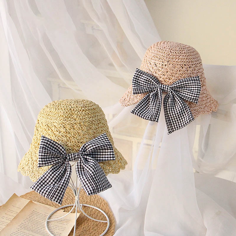 Mũ Cói Thắt Nơ Hàn Quốc Cho Bé