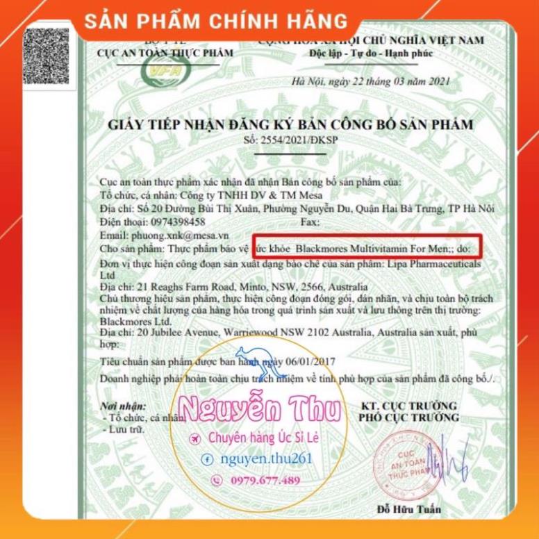 Blackmores Multivitamin for Men, bổ sung vitamin cho Nam của Úc shopnguyenanh88