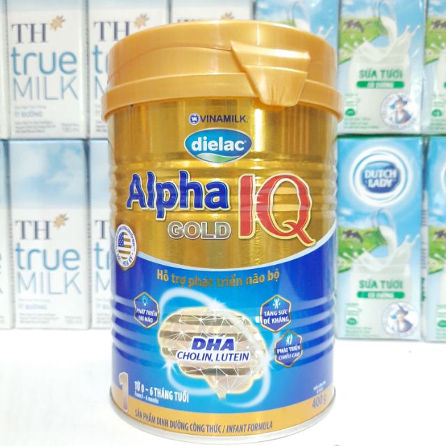 💦💦Sữa Vinamilk Dielac Alpha Gold 1-400g cho bé 0-6 tháng