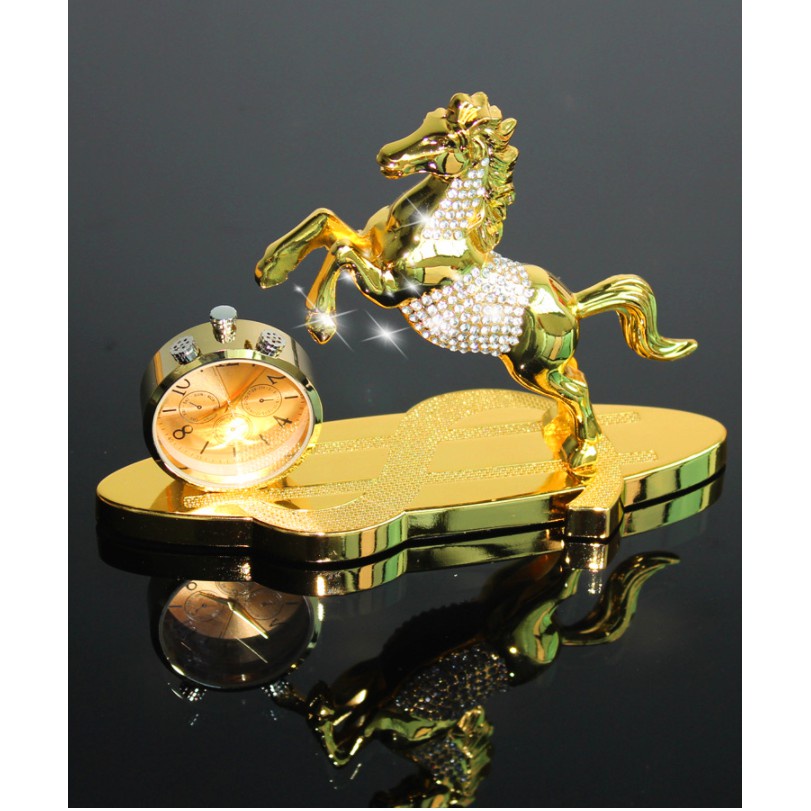 Tượng ngựa vàng nước hoa đính đá Pha lê trang trí nhà cửa hoặc đặt taplo ô tô