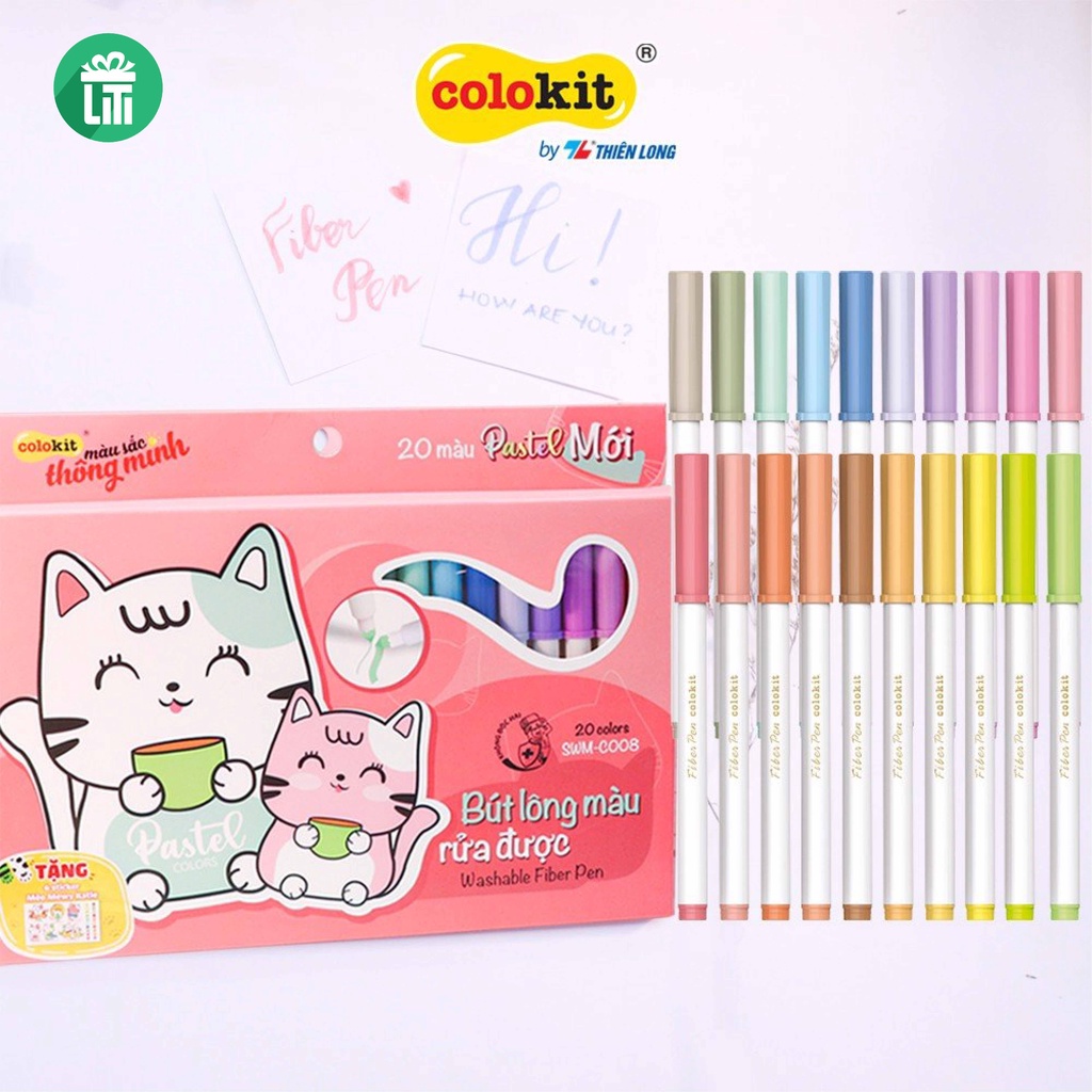 Bộ bút Fiber Pen 20 màu Pastel Thiên Long - Super Tips