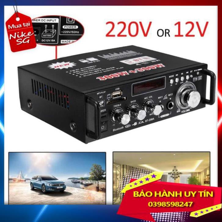 Amplifier Bluetooth FM Radio Car Home 600W -  Ampli Mini Loa Amly Bluetooth BT309A 800W Cao Cấp Loại Tốt