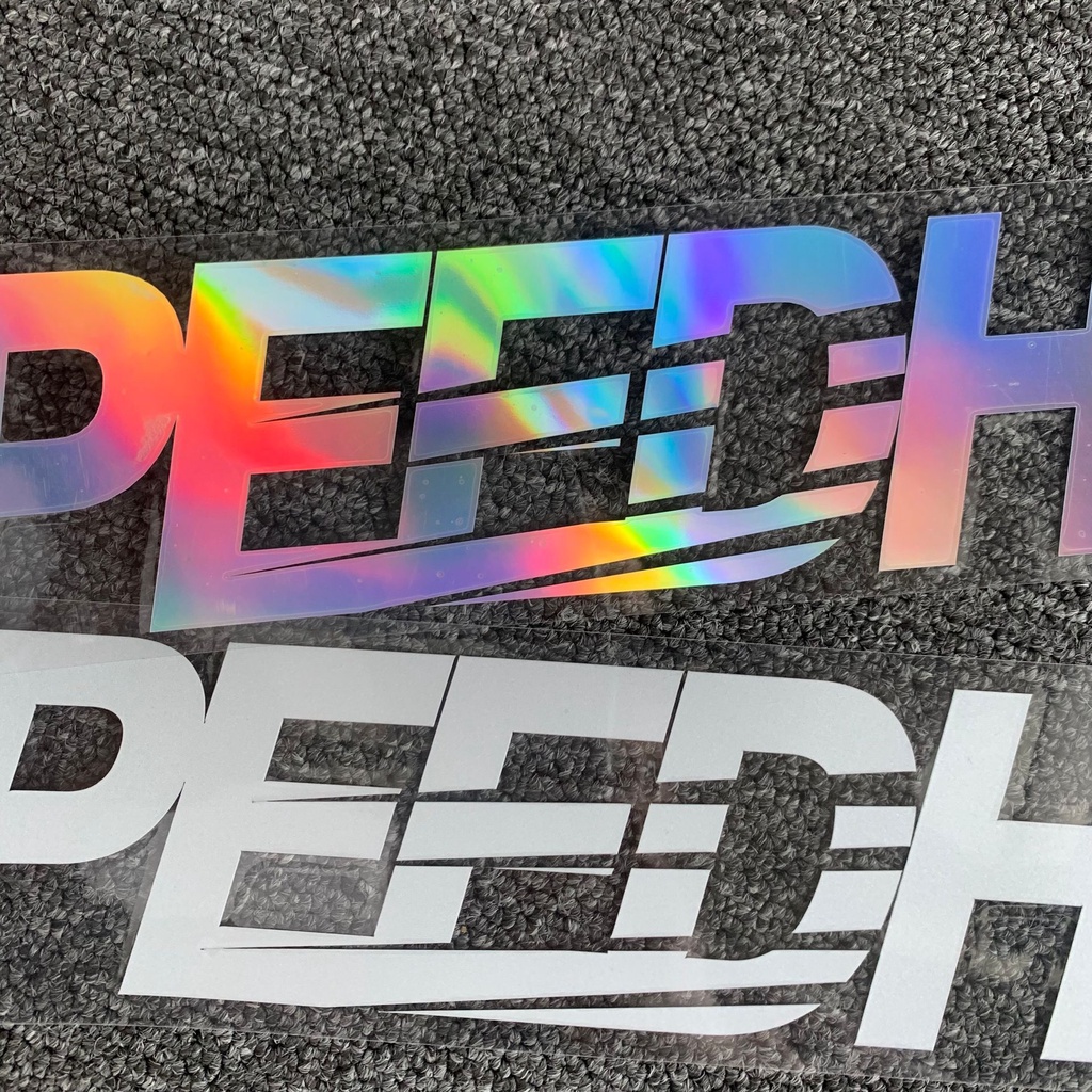 Decal Vinyl In Chữ Speed Hunters Dán Kính Chắn Gió Xe Hơi