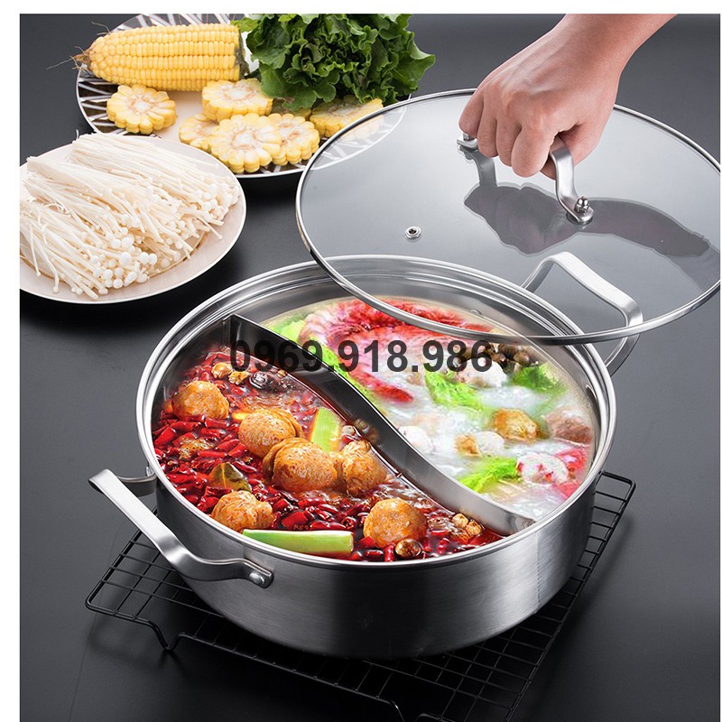 🍺 Nồi Lẩu 2 Ngăn Dùng Cho Bếp Từ Inox 304 30Cm Đẹp Cao Cấp Giá Gốc Sỉ Rẻ 🍒 Tổng Kho Gia Dụng Hồ Chí Minh 🍒