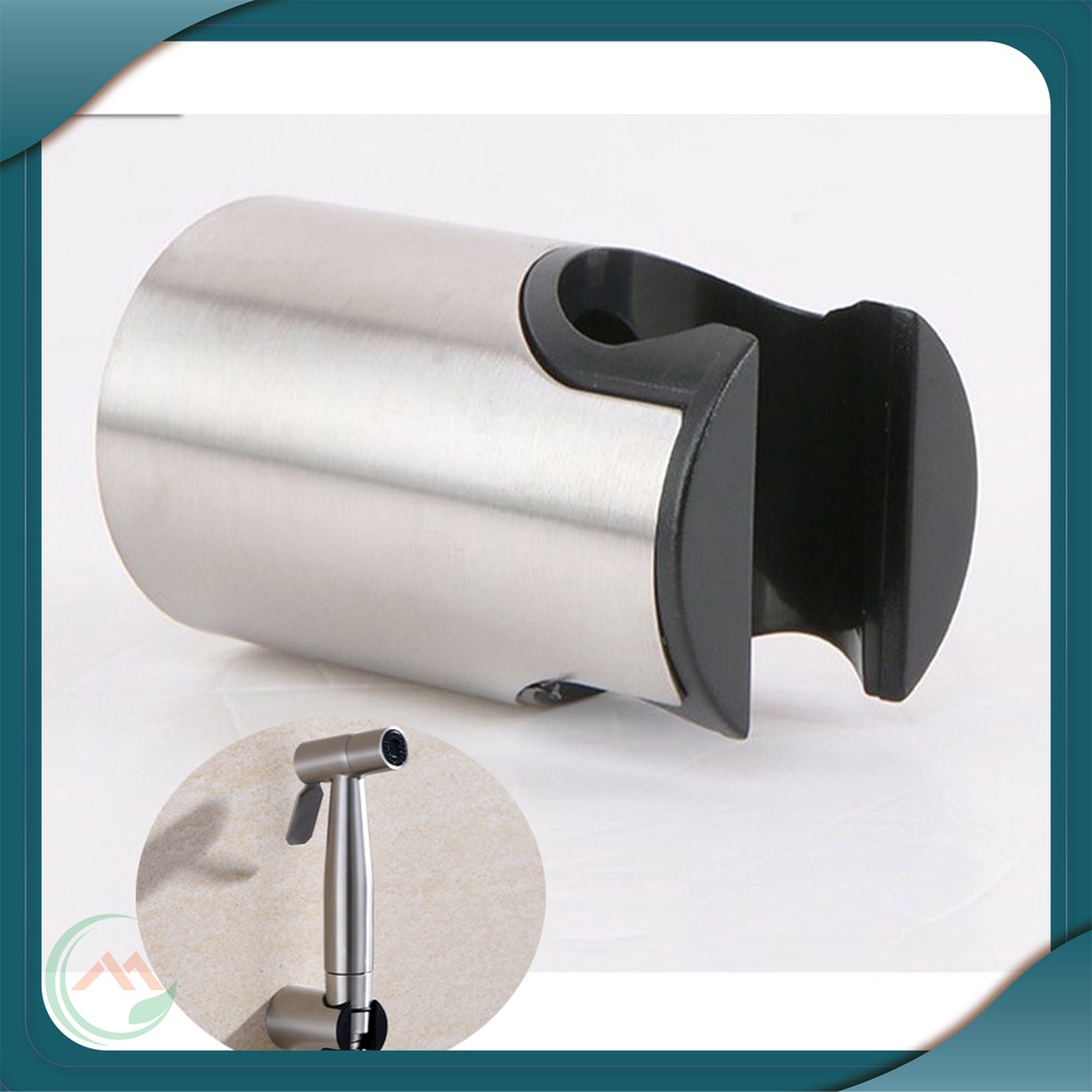 Gác cài, giá đỡ inox Tròn dài cho đầu vòi xịt vệ sinh, nhà tắm khoan vít tiện dụng, chắc chắn