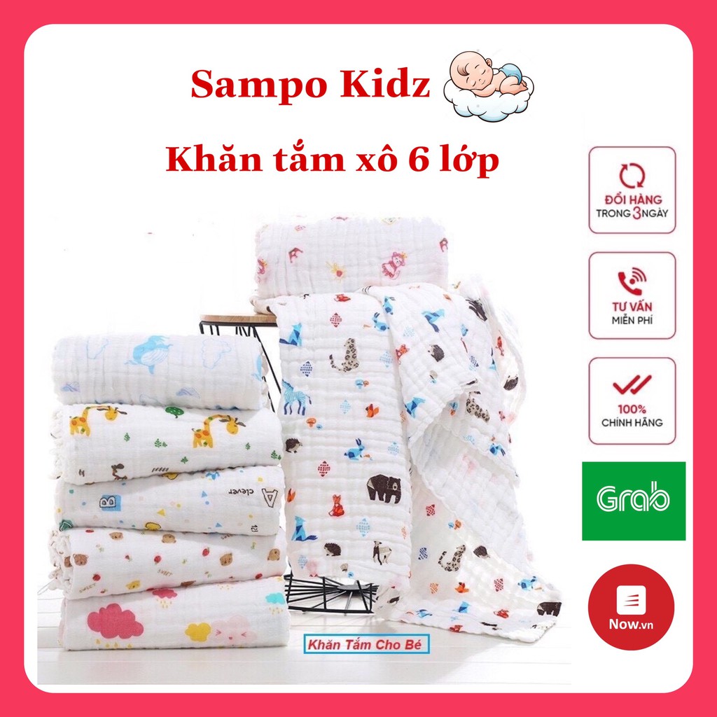 KHĂN TẮM XÔ 6 LỚP XỊN, SIÊU MỀM, SIÊU THẤM CHO BÉ ( CÓ THỂ LÀM CHĂN ĐẮP)