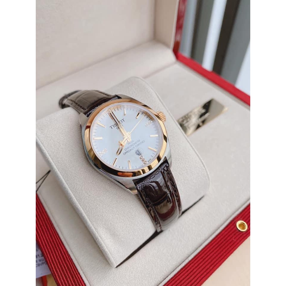 Đồng hồ nữ chính hãng Tissot T101.251.26.036.00 - máy quartz pin Thụy Sĩ - Kính Sapphire - Dây da thật
