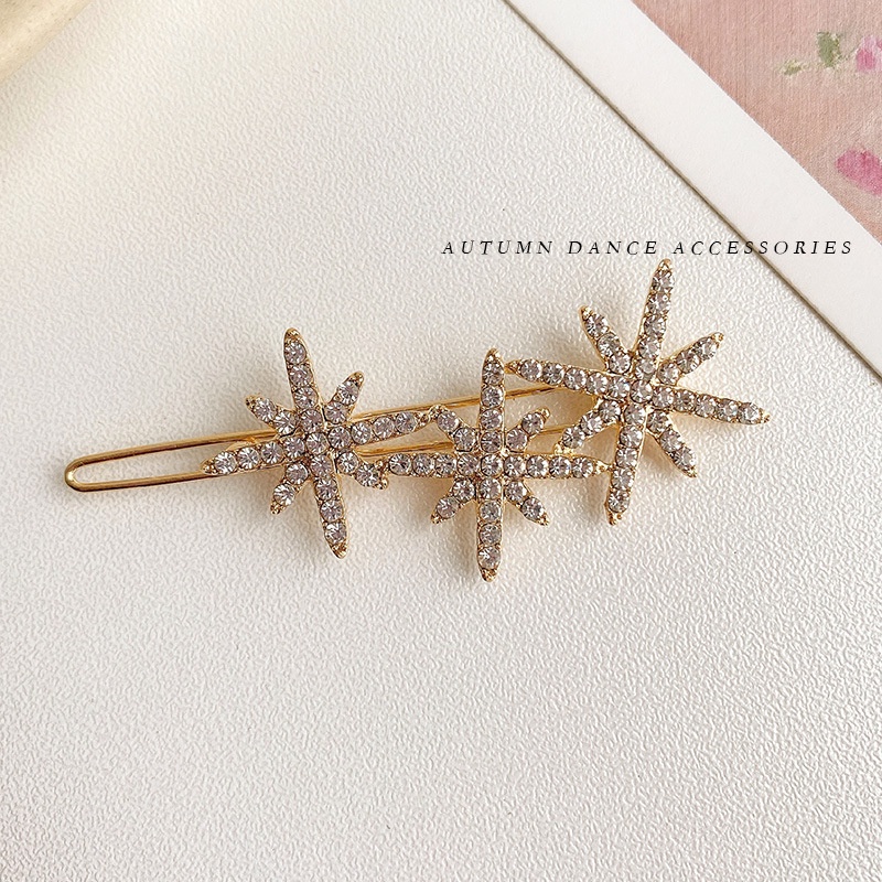 Kẹp Tóc Hình Hoa Tuyết Đính Đá Phong Cách Hàn Quốc