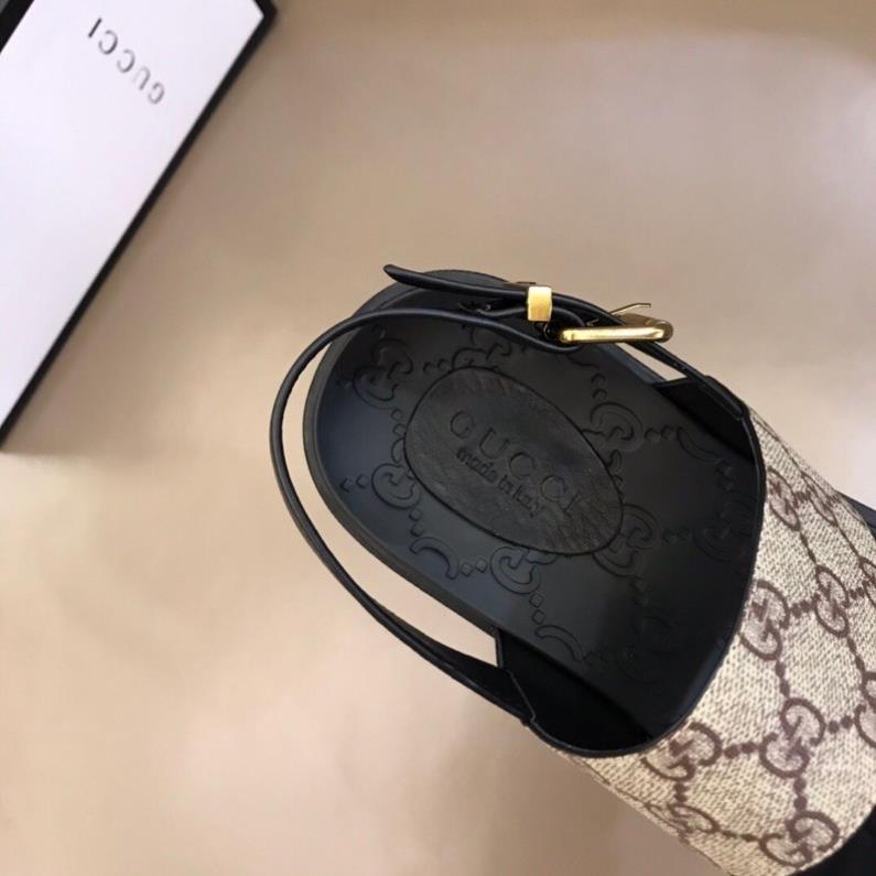 Sandal nam thương hiệu Gucci GG da thật cao cấp in vân cá tính -new221