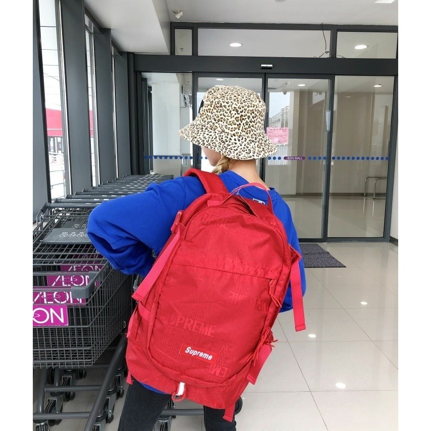▥●﹍◑⊕Supreme 19SS mới 46th Bckp du lịch thể thao balo logo jacquard