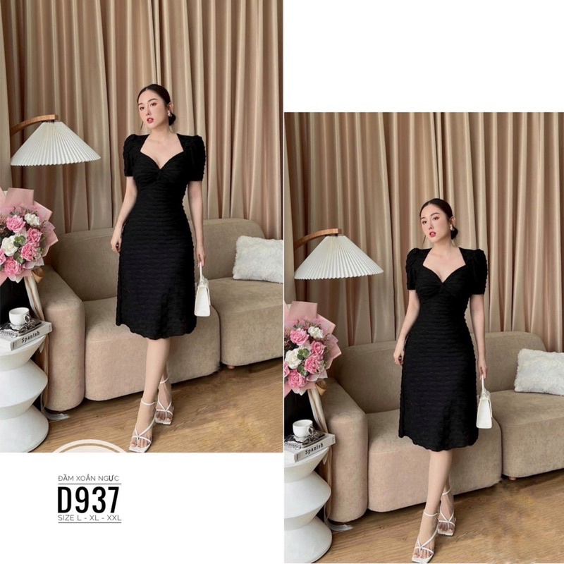 Bigsize Đầm xoắn ngực D937