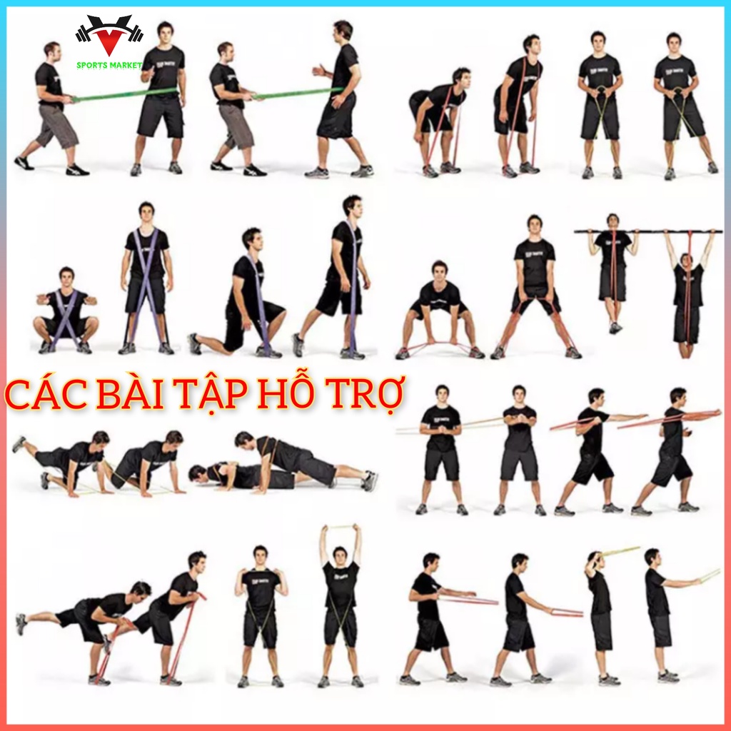 Dây Đàn Hồi tập Gym, Yoga ,Dây Kháng Lực Power Band, Hỗ Trợ Luyện Tập Thể Thao Đa Năng.