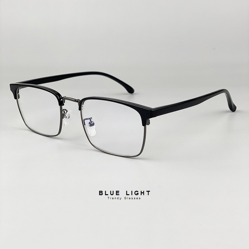 Kính Giả Cận, Gọng Kính Cận Nam Nữ Clubmaster Vuông Đen Không Độ Hàn Quốc - BLUE LIGHT SHOP