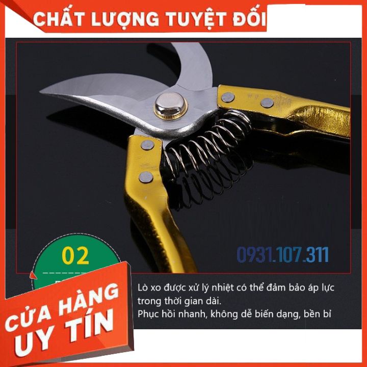 Kéo cắt cành tay cầm vẩy cá. Kéo cắt cành phổ biến chuyên dụng cho nhà vườn. Dụng cụ làm vườn hiệu quả và thiết thực.