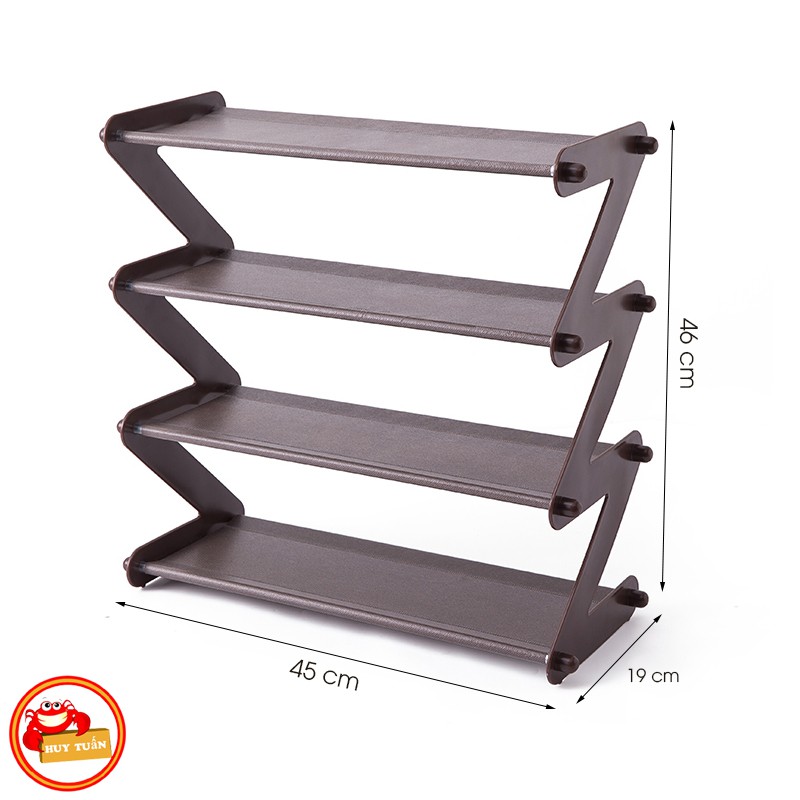 Kệ để giày dép zigzag 4 tầng lắp ghép (KGZ04)