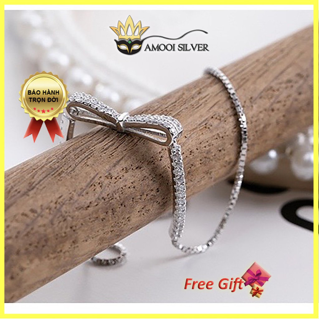 Lắc tay bạc S925 nơ dây rút - Amooi Silver AT63