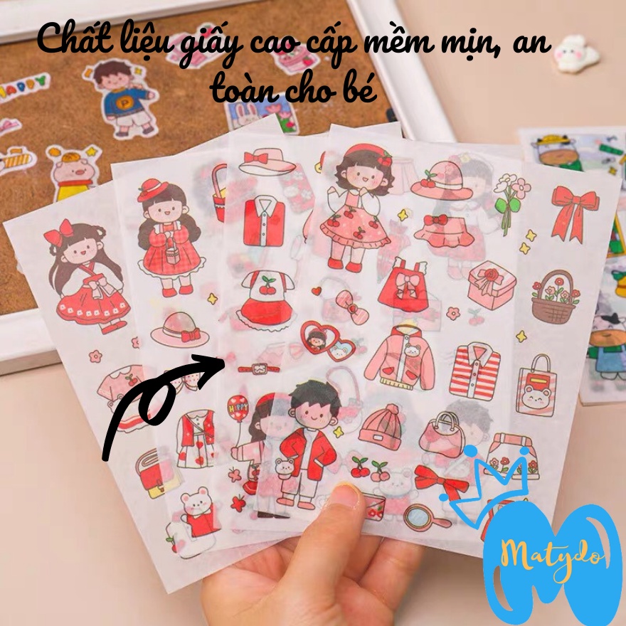 Sticker decal dán bình nước, sổ tay nhiều hình dễ thương