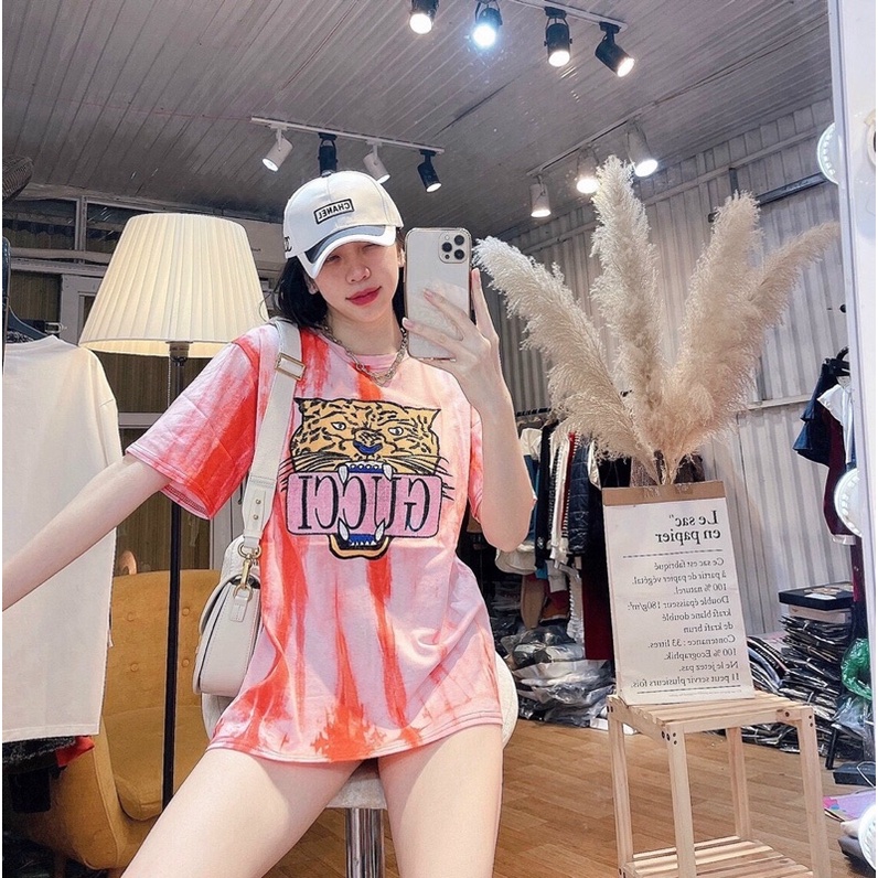 💃 Áo Phông Loang Cộc Tay Hình Hổ 3d Dáng Rộng 3 Màu