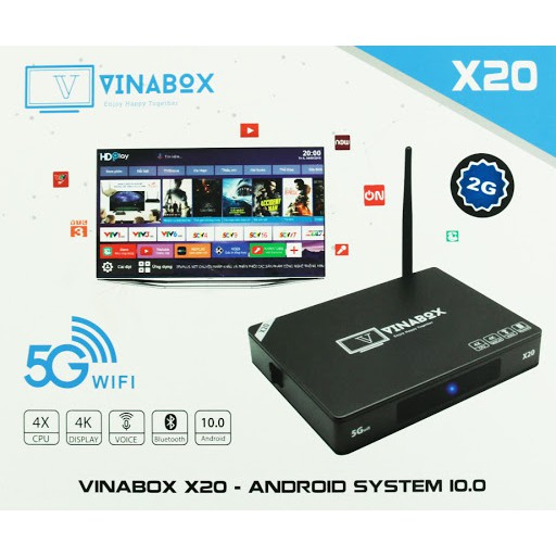 [HÀNG CHÍNH HÃNG] TIVI BOX ANDROID VINABOX X20 Phù hợp với các loại tivi đời cũ không có cổng HDMI