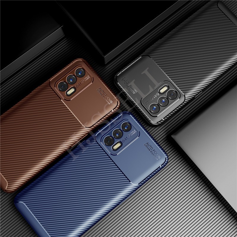 Ốp điện thoại tpu silicon mềm họa tiết sợi carbon cho Realme Gt Neo 5g Q3I Q3 Pro Q2 V15