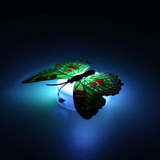 •NEW•Colorful LED Nigh Lights Butterfly Shape Wall Paste Home Decor For Kids Room
