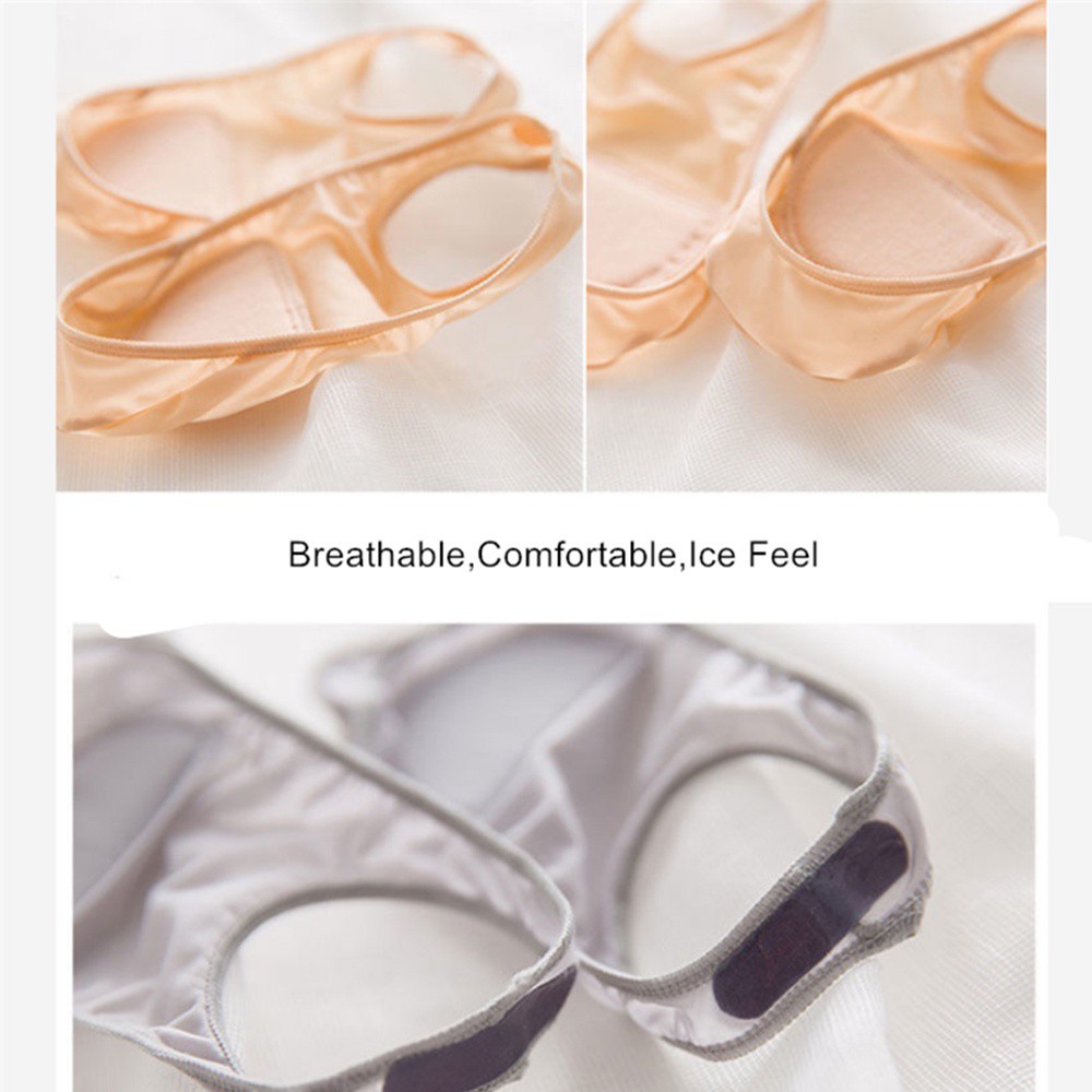 Bộ 3 Đôi Vớ Lụa Silicone Chống Trượt Thời Trang Mùa Hè Cho Nữ