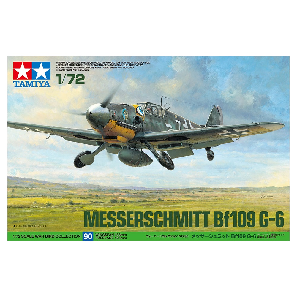 60790 Mô hình máy bay quân sự 1/72 SCALE MESSERSCHMITT Bf109 G-6 Tamiya