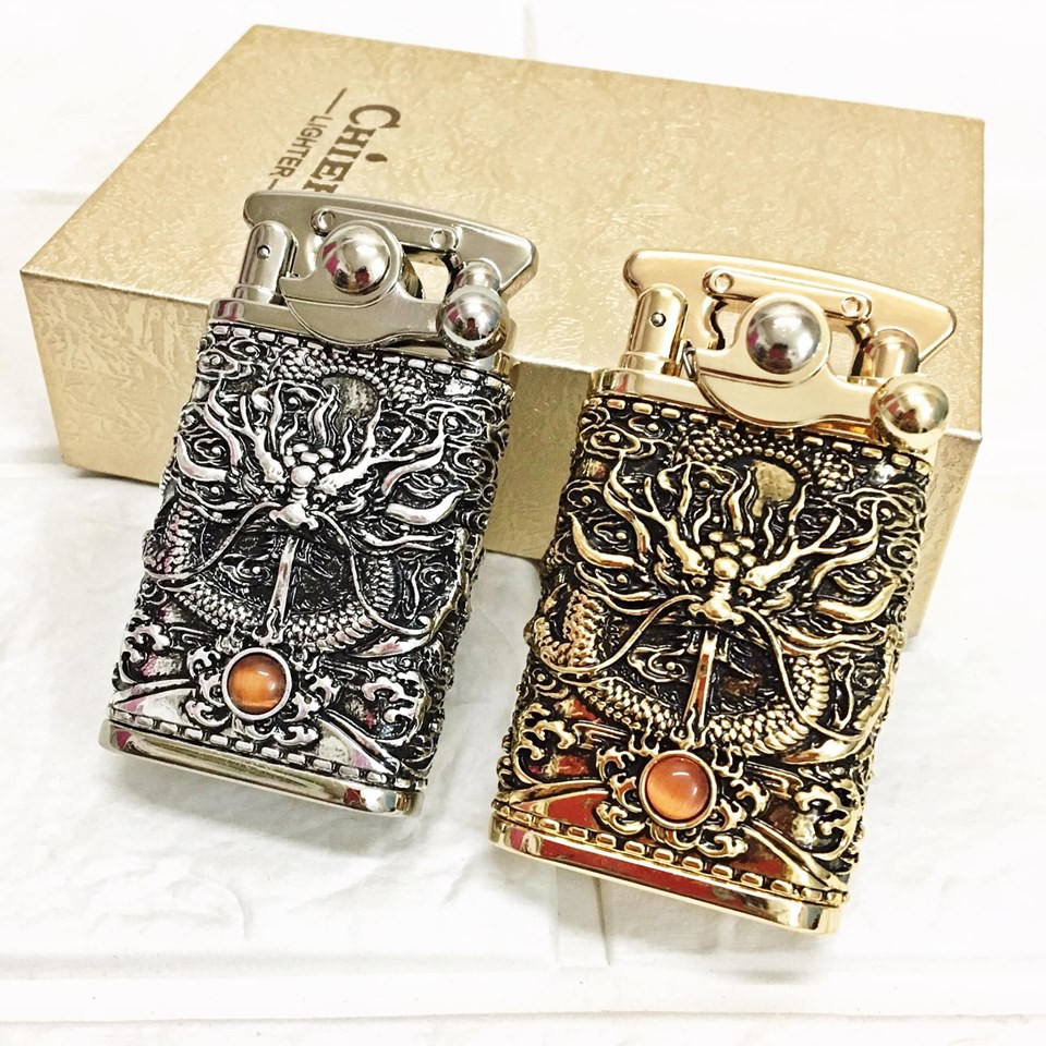 BẬT LỬA CHIEF XĂNG ĐÁ BÚNG TAY ĐÁNH LỬA CF018 - (XÀI XĂNG)